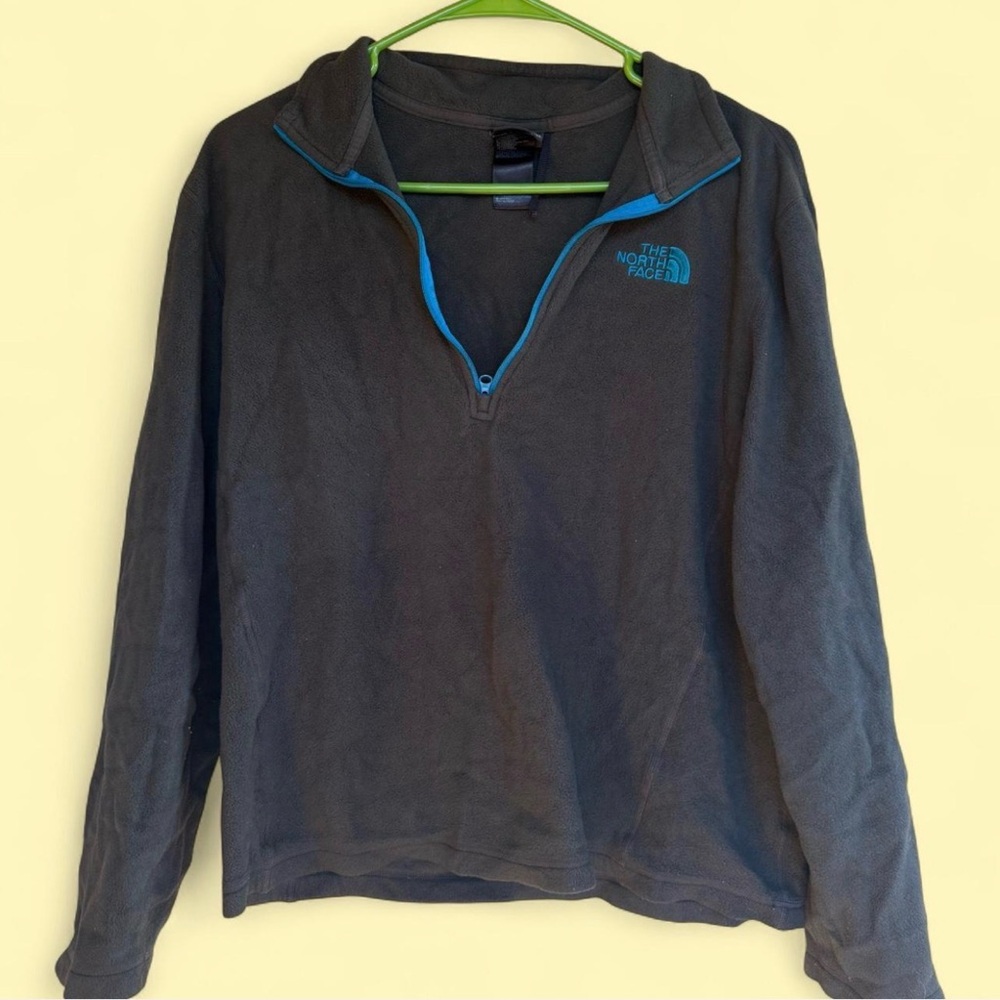 The North Face Green/Gray Pullover with Blue Accents